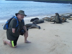One Arm Don at Galapagos Islands with Sea Lions|www.extremelysharplife.com