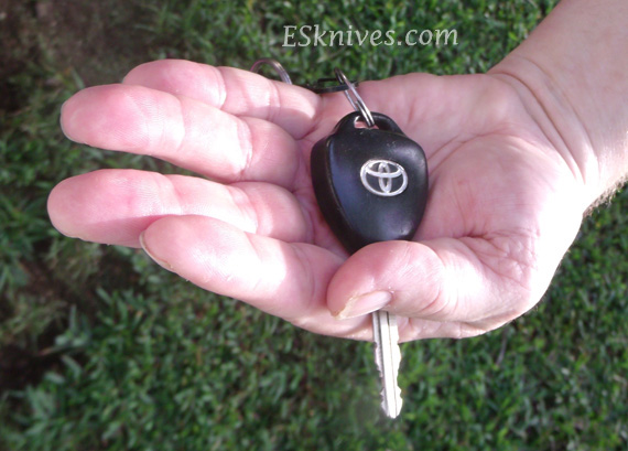 Using car keys as protection when you need to defend yourself. 